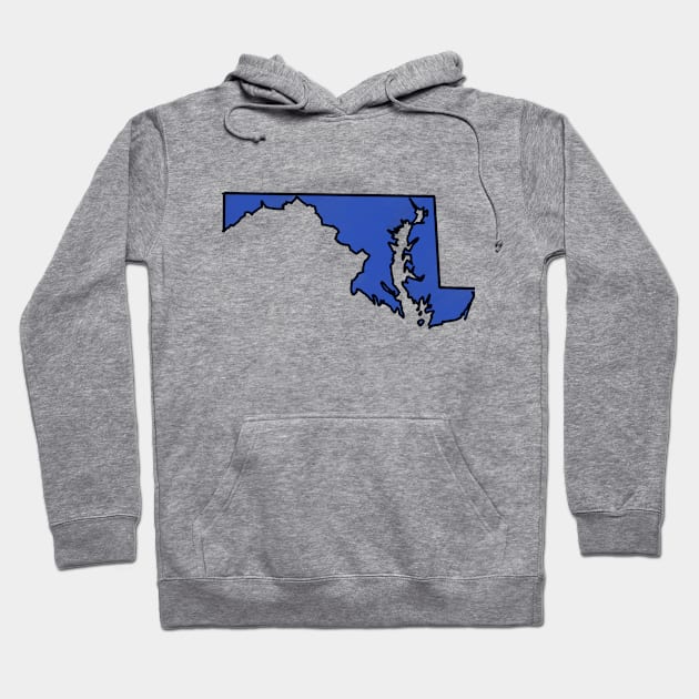 Maryland - Blue Outline Hoodie by loudestkitten